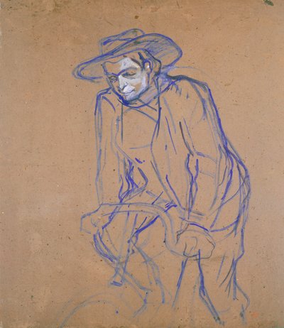 Aristide Bruant auf einem Fahrrad, 1896 von Henri de Toulouse Lautrec